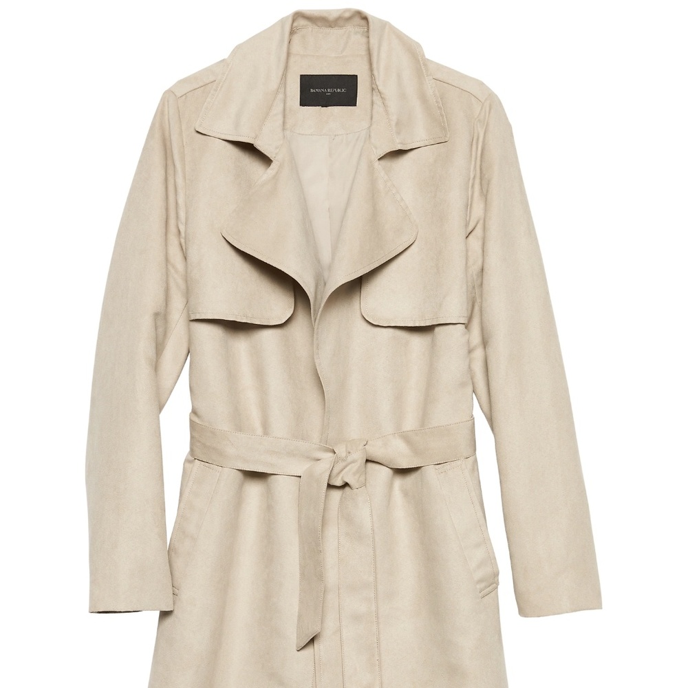NWT Banana Republic Vegan Suede Trench Coat
